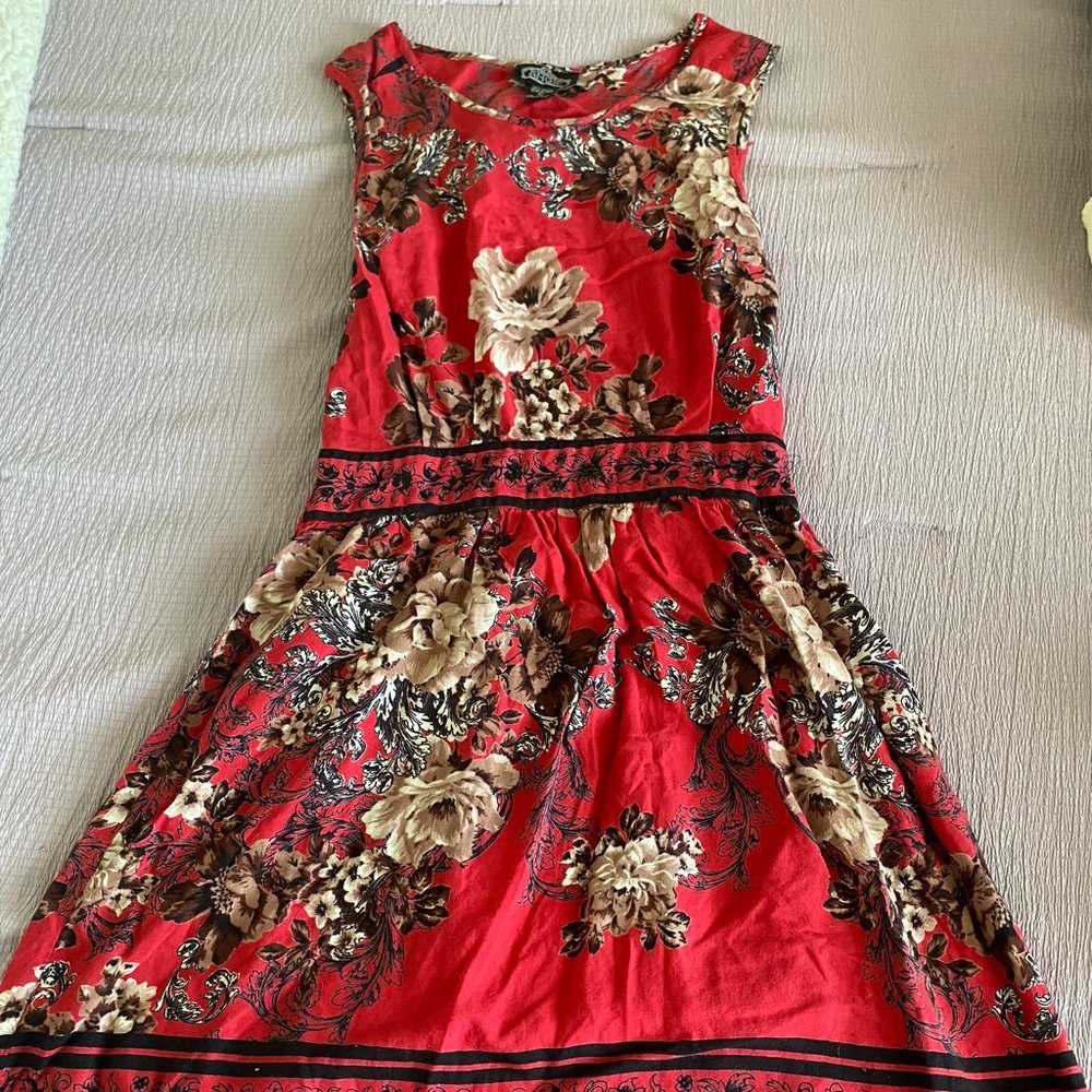 Pink and Black Large Angie Summer Dress with Open Back